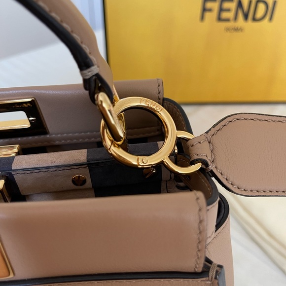 SOLD Fendi Mini Peekaboo Calfskin Beige - Picture 3 of 15